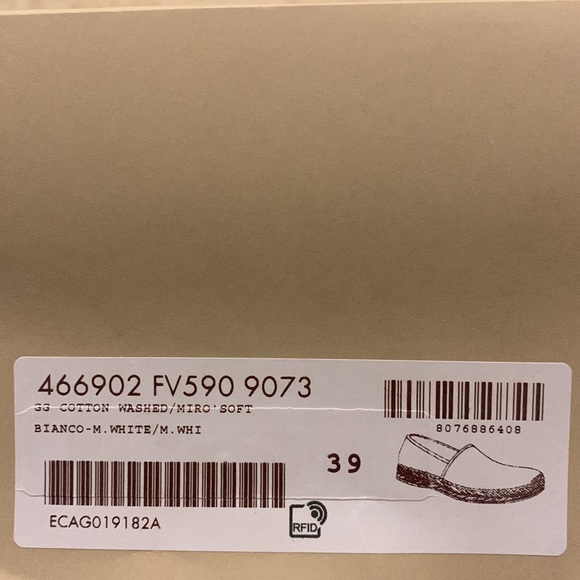 Gucci white Gg canvas leather trim espadrilles flats | size 39 - Picture 3 of 6